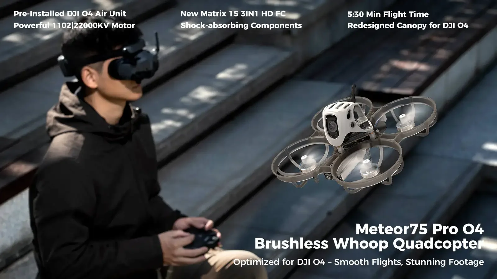 BETAFPV Meteor75 Pro DJI O4/PNP FPV Brushless Whoop Drone with 1102 Motor Mini R