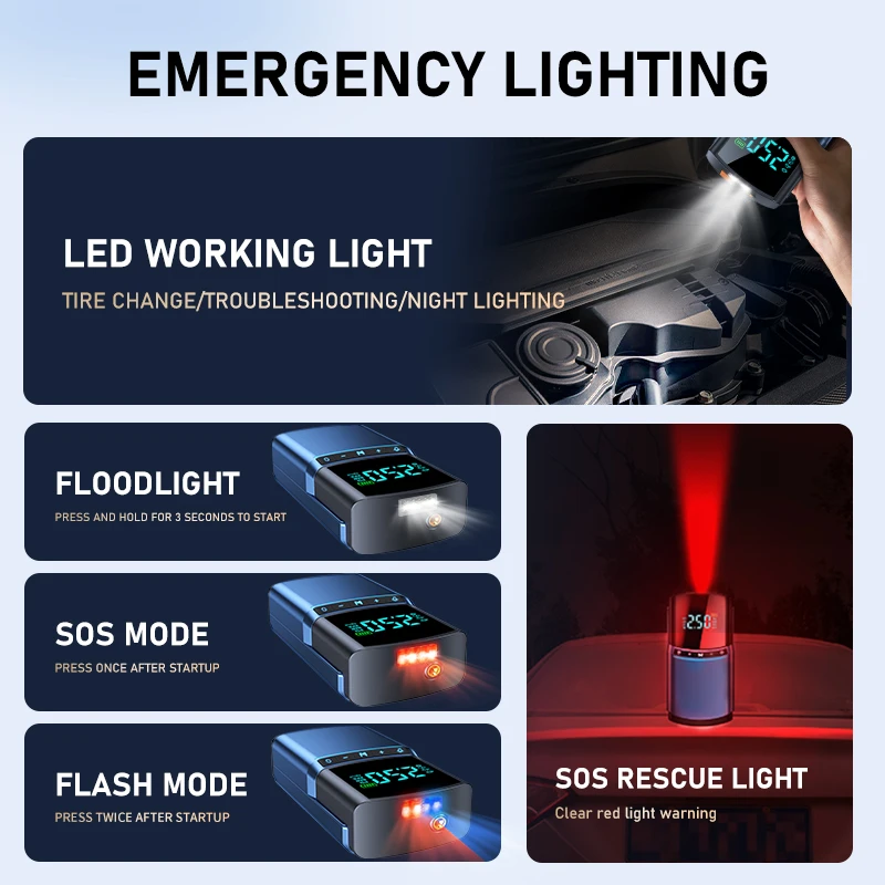 Emergency Power Supply Car Mobile Power Supply 8400mah Jump starter with Air Compressor BN03