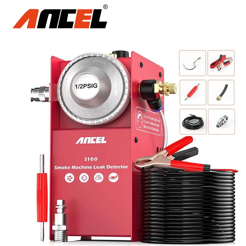 

ANCEL S100 Car Smoke Leak Detector EVAP Vacuum Leakage Locator DC12V Car Diagnostic Tool Automotive Oil Pipe Smoke Generator