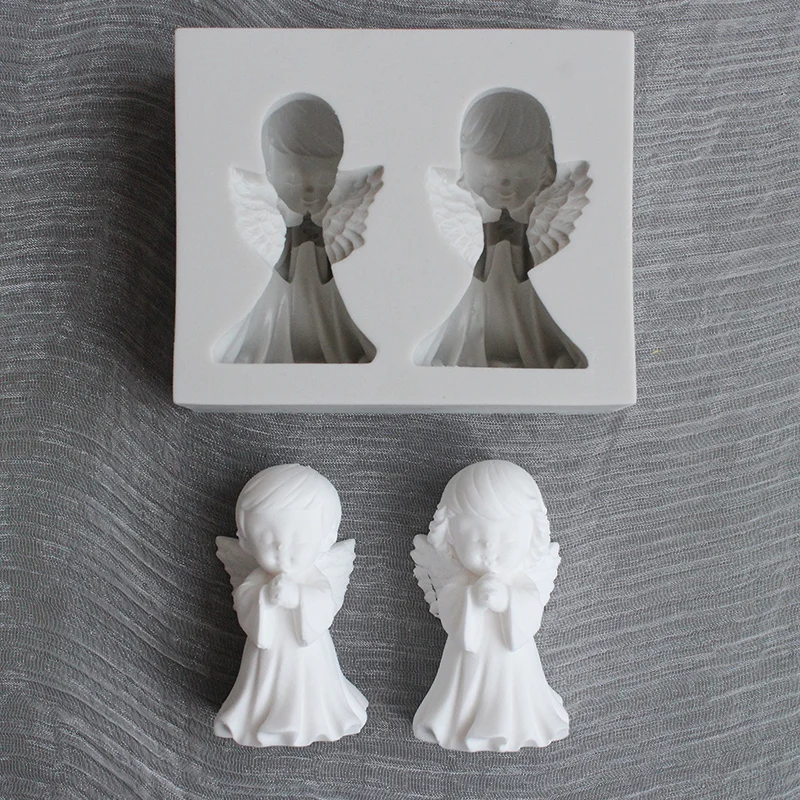 

3d Angel Boy Silicone Mold Resin DIY Cake Pastry Fondant Moulds Kitchen Baking Tool Dessert Chocolate Lace Decoration Supplies