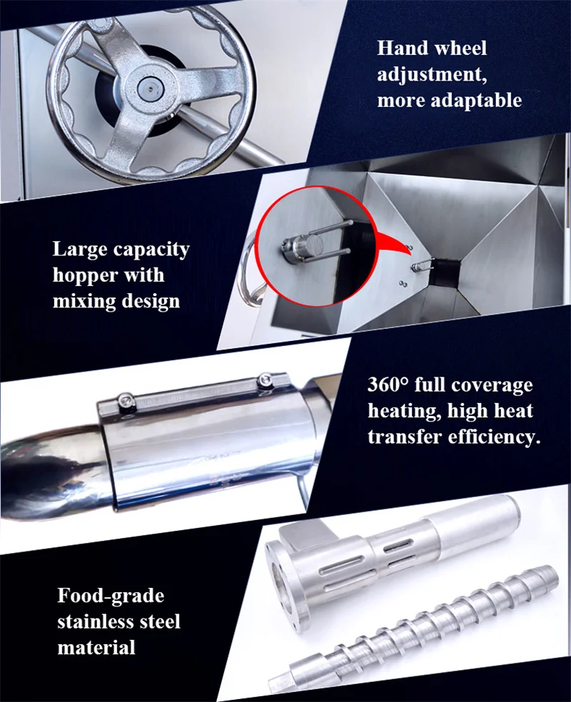 Commercial Oil Press 220V Stainless Steel Peanuts Walnuts Sunflower Seeds Oil Making Pressing Machine Food Processor 6