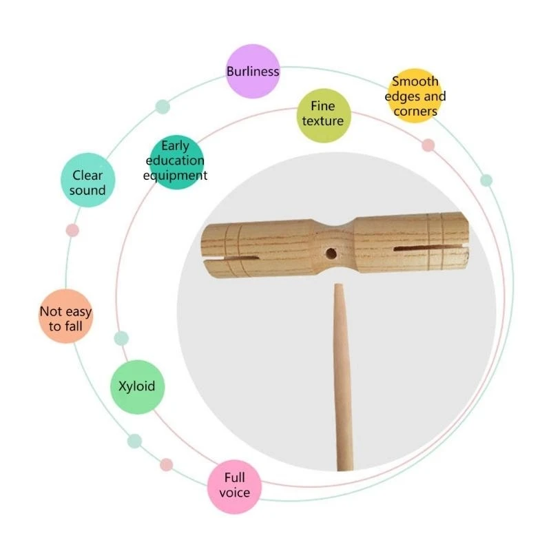 Double Boom Music Rhythm Blocks Hardwood Rhythm Sticks Building Blocks Orff Instrument Block Percussion