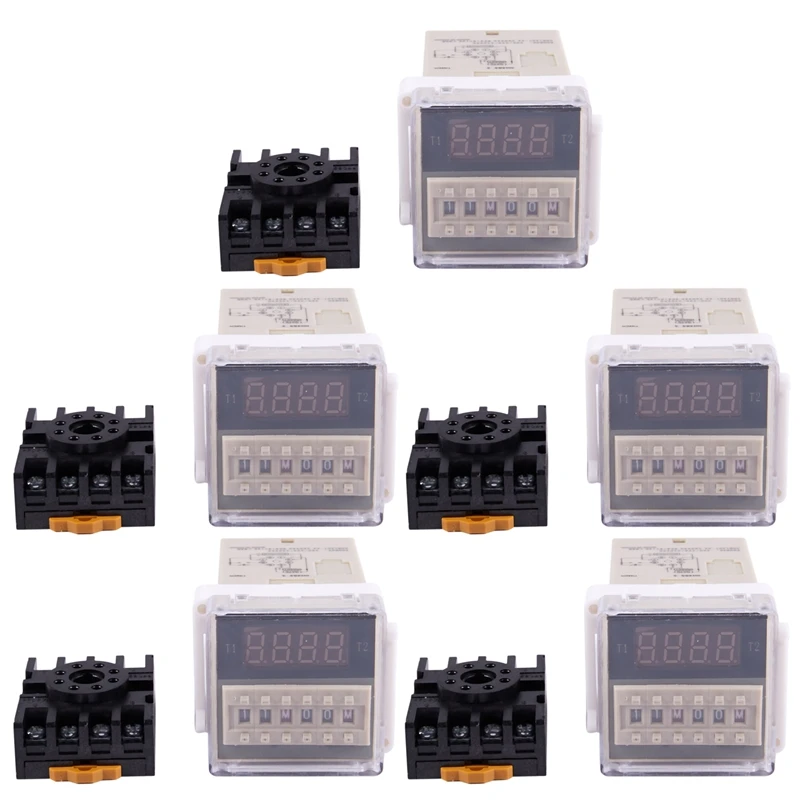 

5X AC 220V 5A Programmable Double Delay Relay Device Tool DH48S-S Promotion