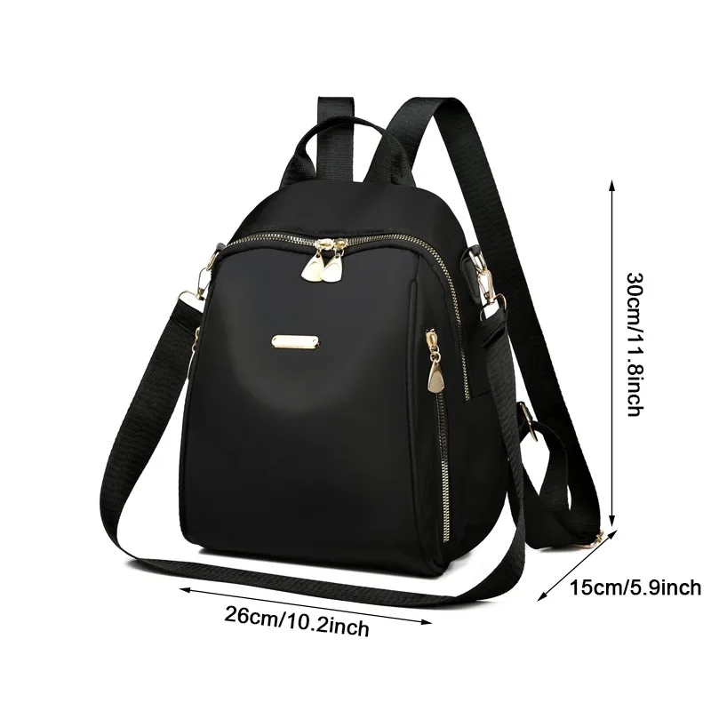 Simple Black Large Capacity Backpacks Women Travel Bag Solid Student Schoolbag Backpack Unisex Bags High Street Summer Holiday