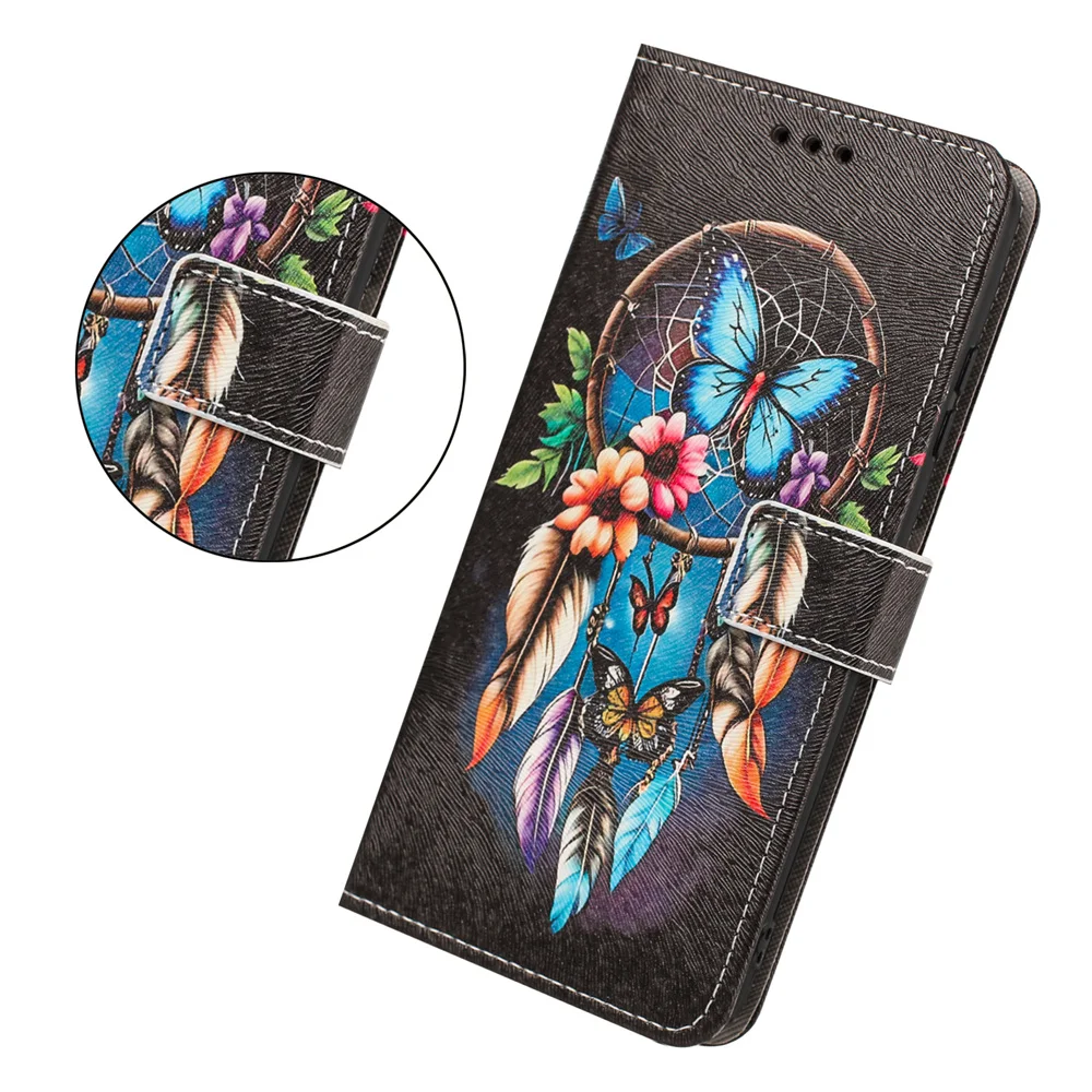 Floral Leather Flip Cover - Stylish Phone Case