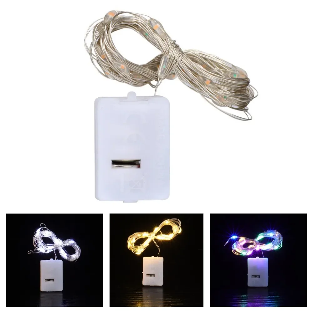 LED Fairy String Lights Battery Operated with 3 Flashing Modes, Mini Copper Wire String Lihgt for DIY Parties Wedding Decor battery adapter with led for milwaukee li ion battery dual usb with dc 12v port 3 modes led work light emergency lamp buckle