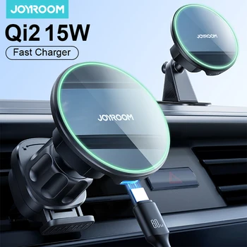 Joyroom Qi2 15W Magnetic Car Mount Charger Qi2-Certified Wireless Car Holder for Air Vent/Dashboard for iPhone 16 15 14 Pro Max