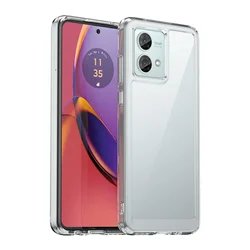 Colorful Transparent Shockproof TPU Phone Case - Protective Clear Frame Shell for Moto G24 (Transparent)