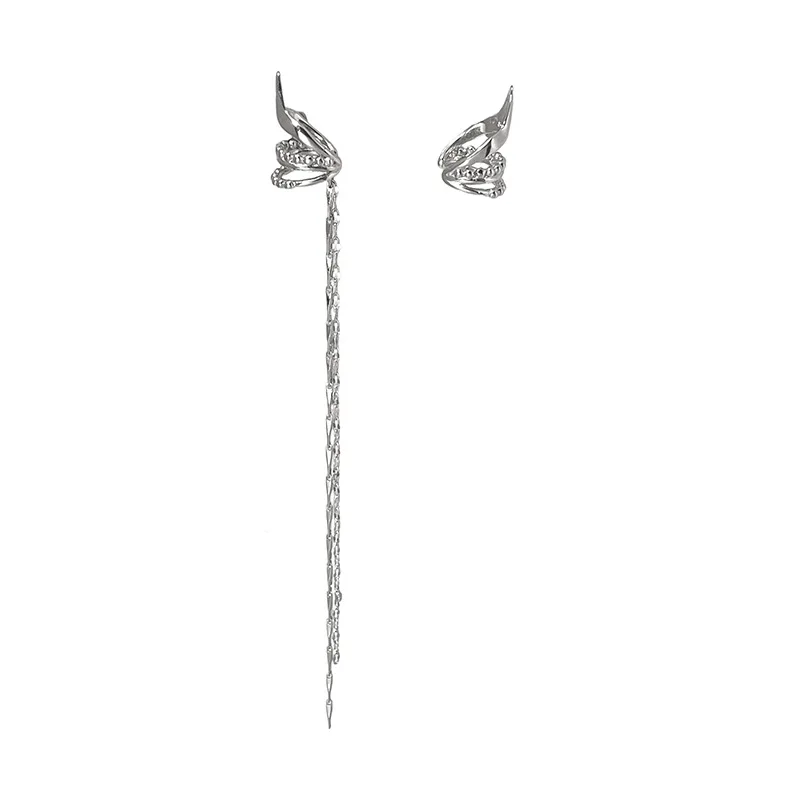 Elf Ear Clip Long Chain Tassel Clips Earrings Women Geometric Ear Cuff No Piecing Earring Personality Jewelry Accessories