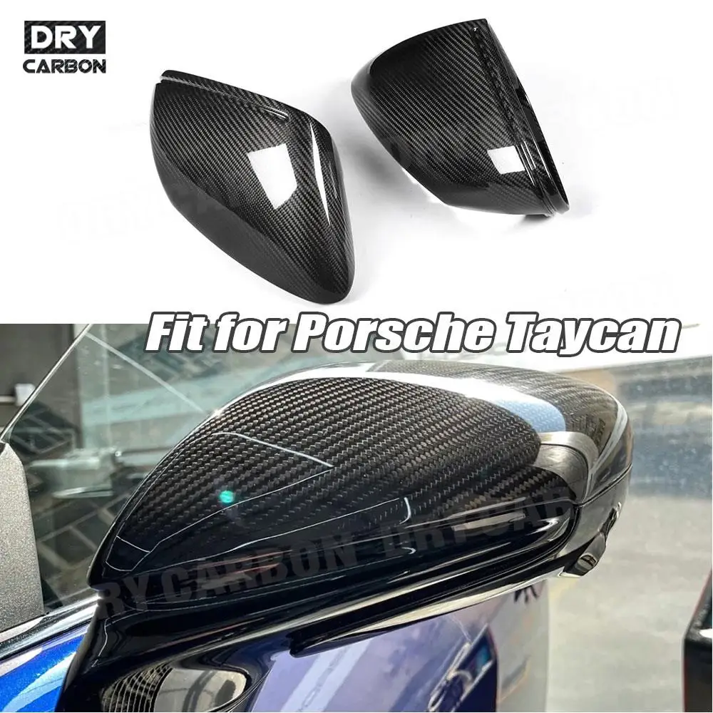 

Dry Carbon Fiber LHD Car Sideview Mirror Cover Caps Rear Side Mirror Cover for Porsche Taycan 911 9J1 2019+ 992 2021+