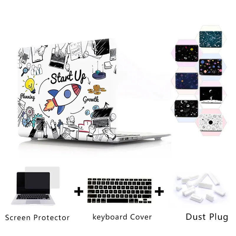 Новый жесткий чехол для ноутбука + клавиатуры Apple Macbook Air Pro Retina Touch Bar 11 12 13 14 2 15 16