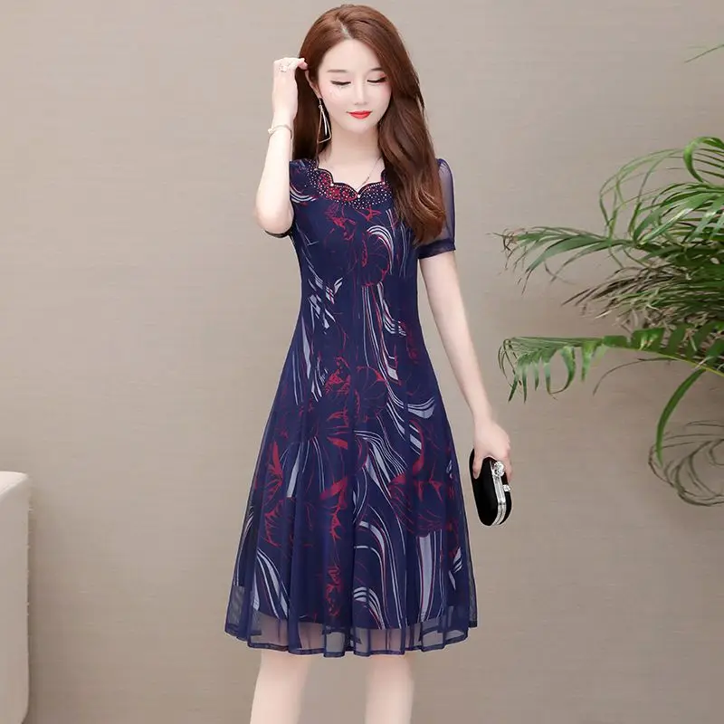 Nude Lady Comfortable Dress Stunning Rich Lady Noble 2025 New Summer  Middle-aged Mom Dress - AliExpress 200000345