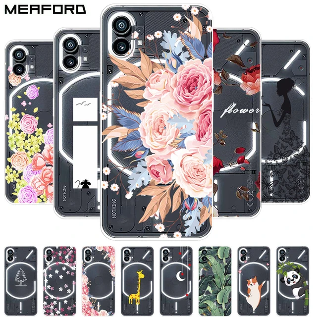 For Nothing Phone 1 Case Flower Soft Silicone Back Cover Phone Case for Nothing  Phone 1 One (1) Phone 2 Cat Transparent Funda - AliExpress