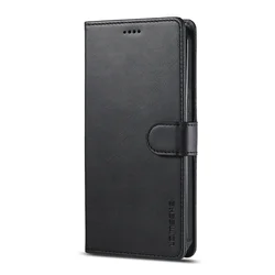 Leather Flip Wallet Card Holder Case for POCO C61 4G (Black)