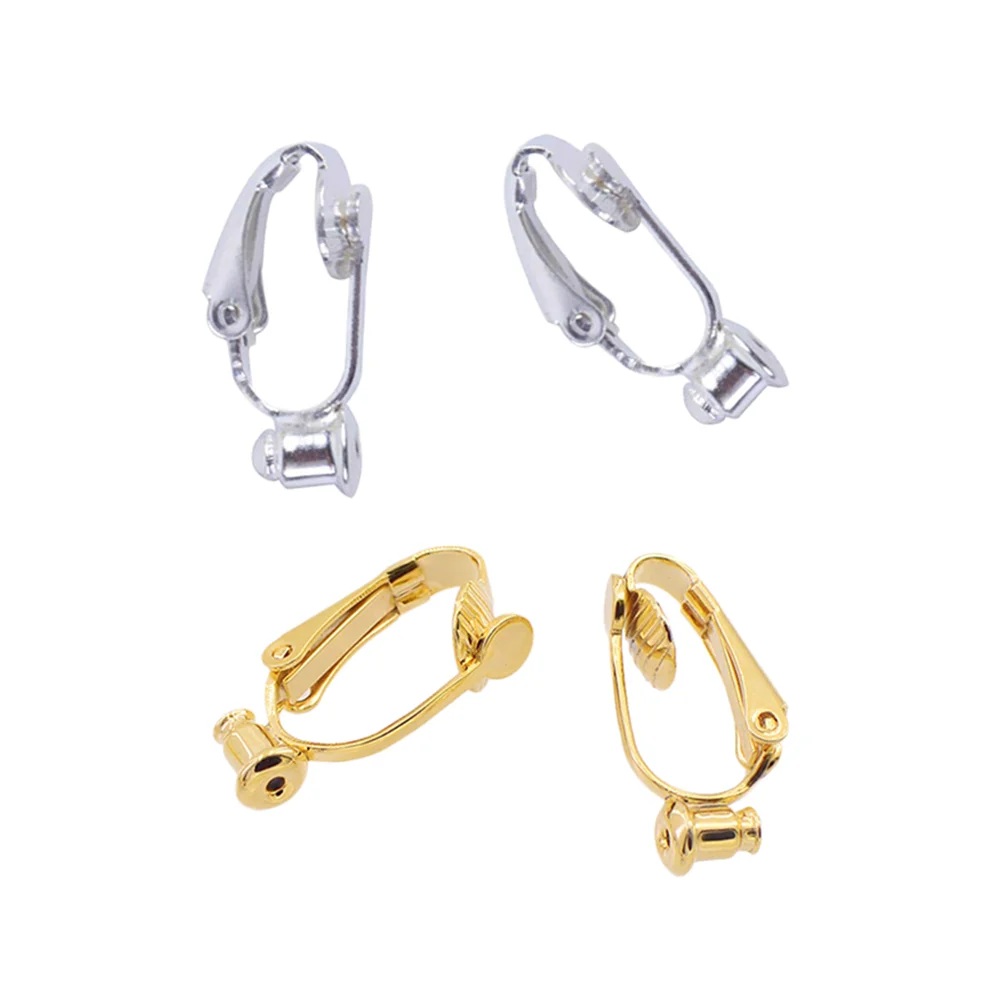 

20PCS DIY Ear Clips Earrings Accessories Ear No Cutting Earring Clips Converters Decor Gift (Golden and Silver)