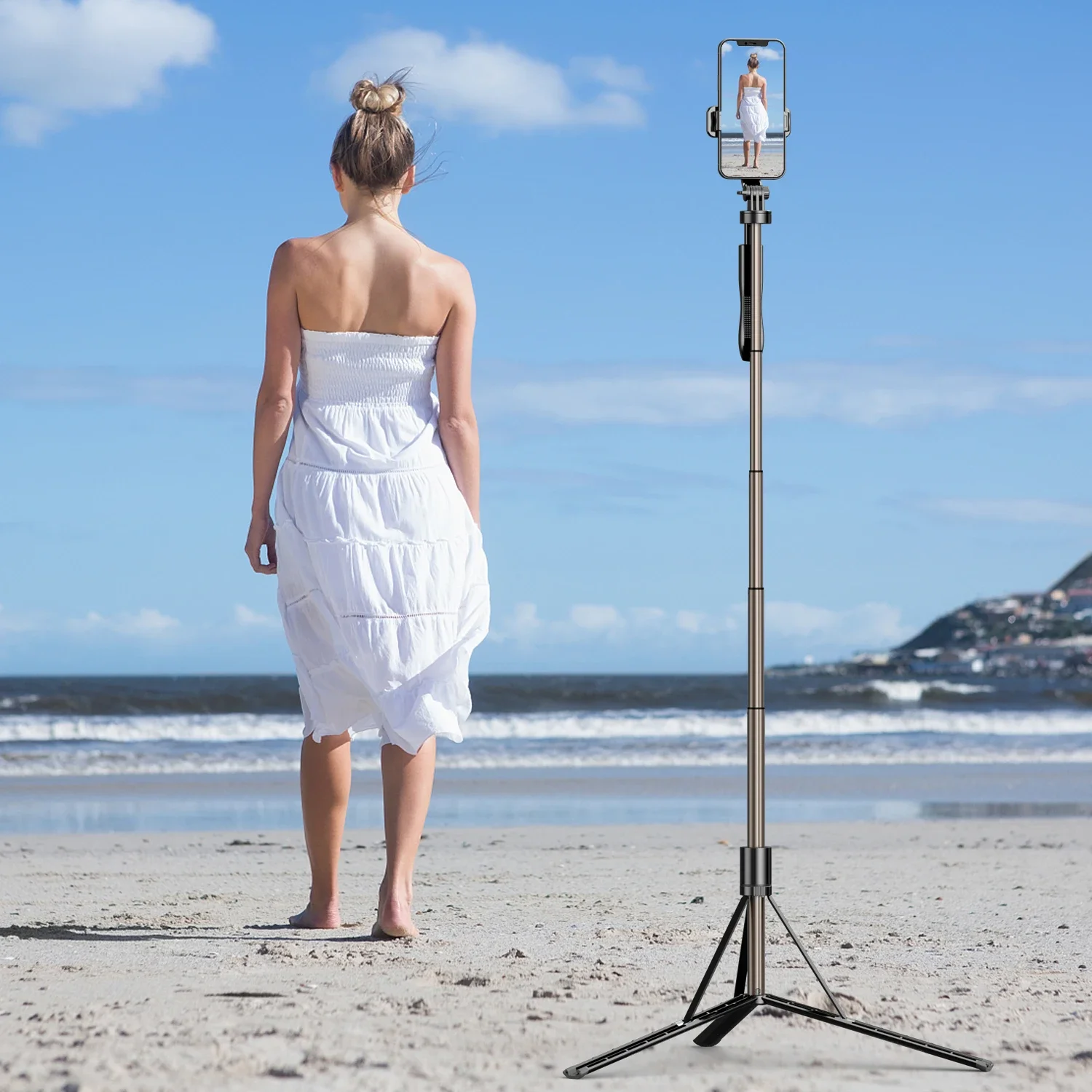 Selfie Stick Tripod Selfie Stick Cell Phone Selfie Stick Smartphone Selfie Stick Phone Selfie Tripod Mobile Selfie Stick Tripod Mount, Integrated Wireless Features for iPhone, Samsung and Smartphones 60" Long
