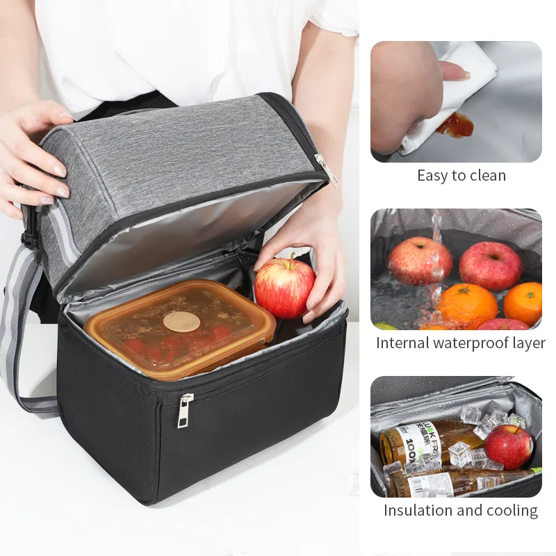 Outdoor Camping Picnic Bag Portable Lunch Bag Food Thermal Insulated Box Food Storage Bags Bento Pouch Dinner Container Handbag