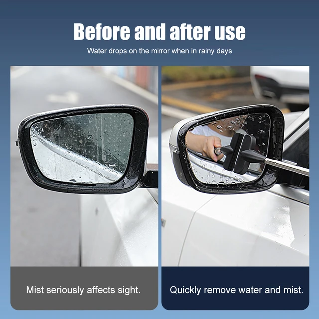 Car Side Mirror Squeegee Telescopic Rearview Mirror Squeegee Wiper Natural  Rubber Extendable Handle Glass Window Cleaning Tool - AliExpress