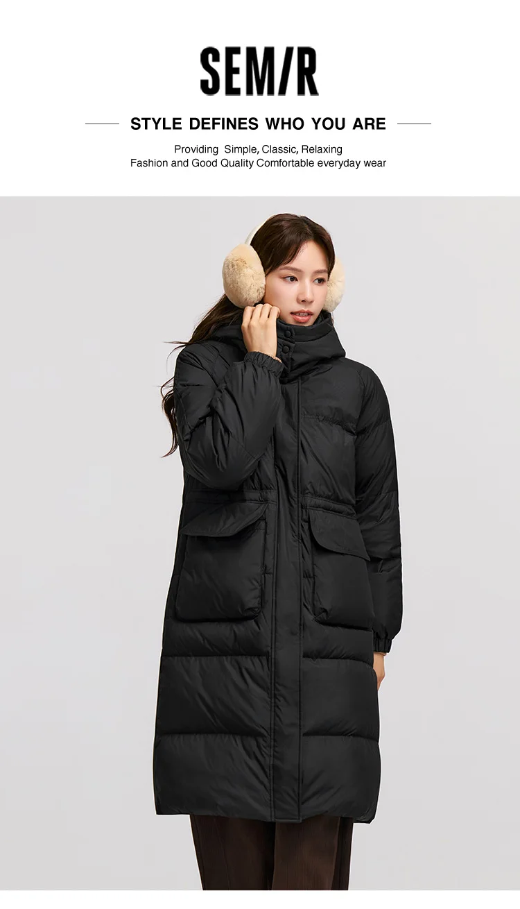 Down Jacket Women Long Length Detachable Hooded New Winter Textured Winter Clothing