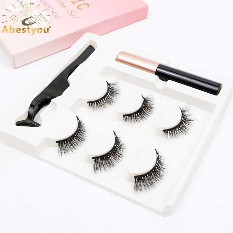 3pairs Reusable Magnetic Fake Eyelashes And Eyeliner Set Makeup Tools fake eyelashes