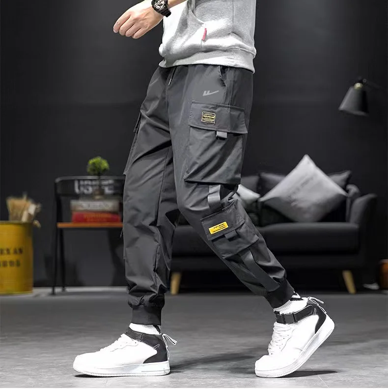 

Спортивные штаны, прямые свободные трендовые мужские летние супер-тонкие летние повседневные брюки