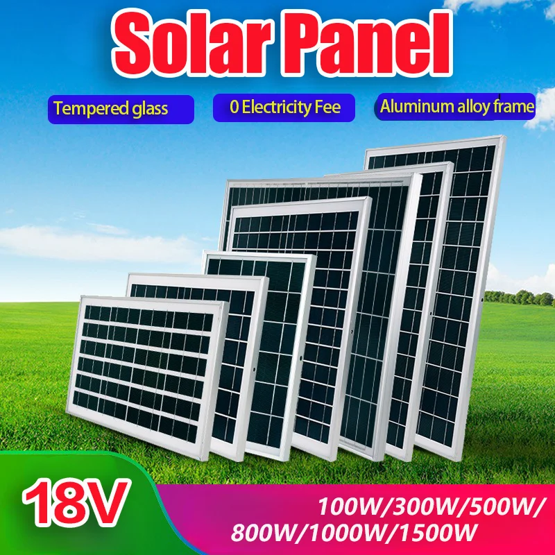 

100W500W1500W Solar Panel 18V High-Power Rigid Panel Used For Photovoltaic Power Generation In Outdoor RV Ship Home Power System