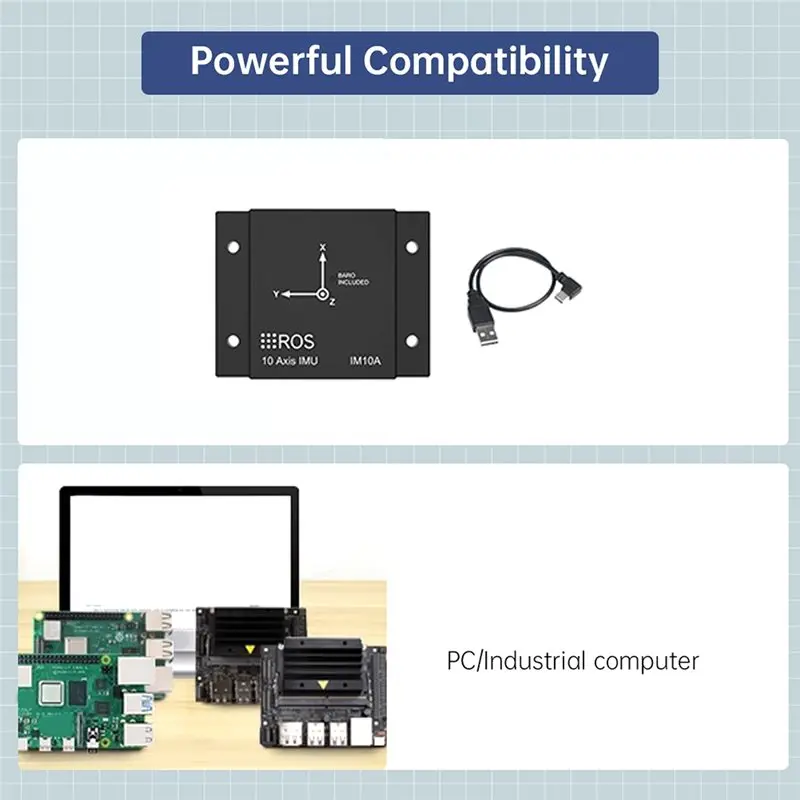 HJ-IMU 관성 항법 모듈 10축 M 자이로스코프 센서 ROS 로봇용 USB 자력계 AHRS 자세 감지