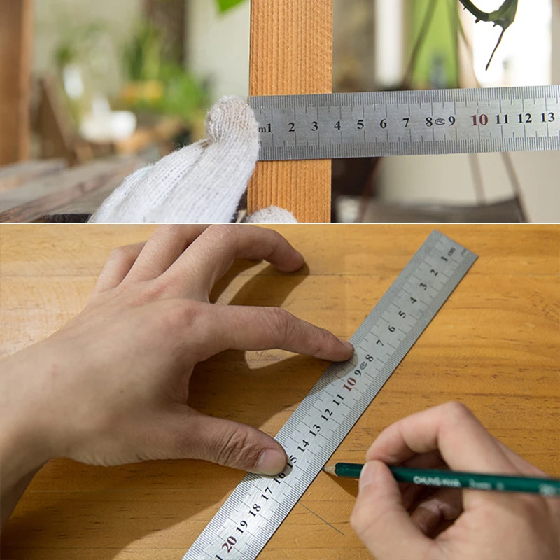 

Tools Ruler 1pc 4 Size Tool Woodworking 250-600mm Aluminum Alloy Carpenter Construction Engineering Scale Silver