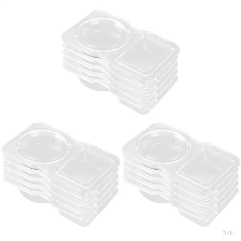 270F Stackable Disposable Dressings Container with Double Compartment Sauce Holders