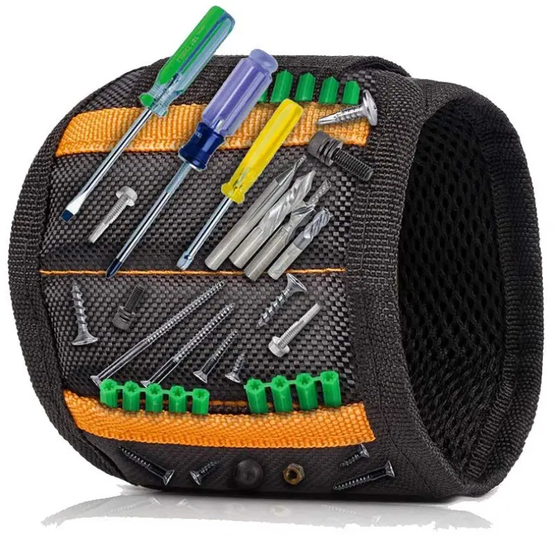 

Portable Magnetic Wristband Tool Bag Wristband Woodworking Electrician Wrist Tool Belt Screws Nails Drill Bits Holder Repair Too