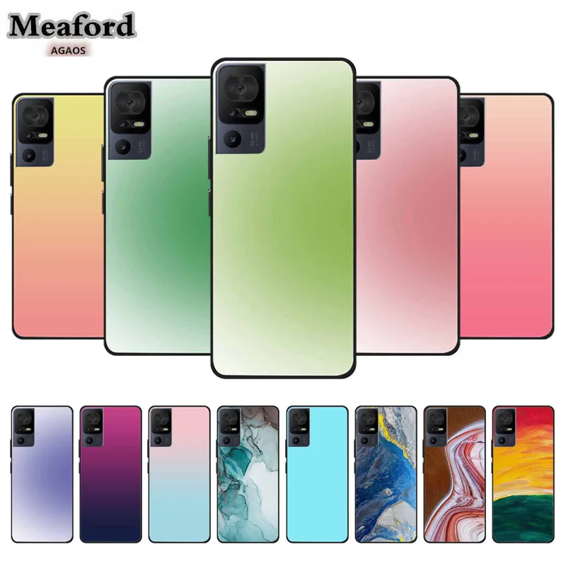 Luxury Silicone Protective Soft Phone Case with Marble Art Design in Vibrant Colors