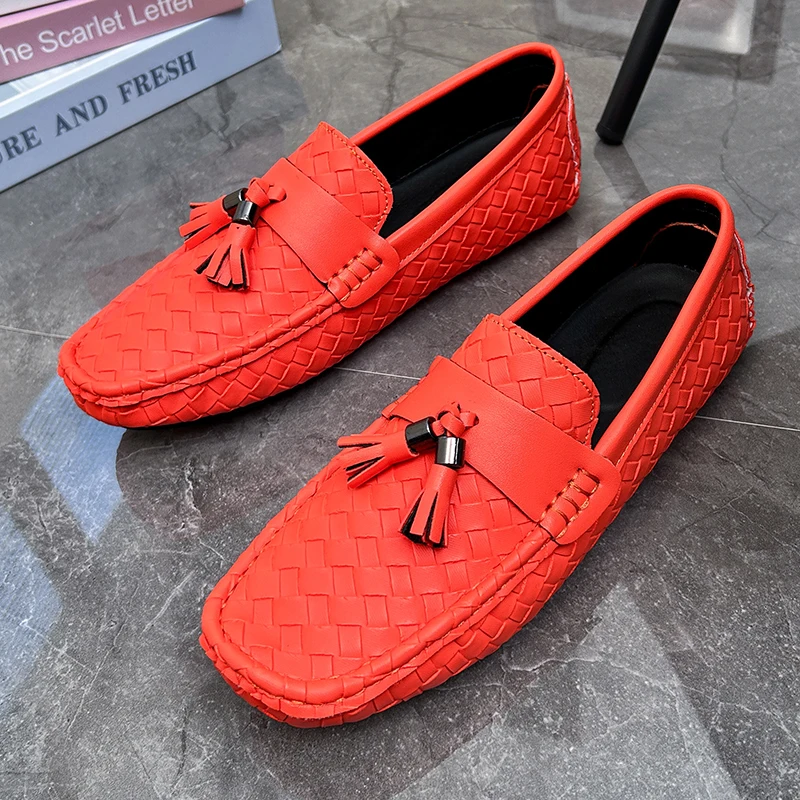 

MAEDEF Men Loafers for Men Casual Leather Shoe Moccasins Breathable Spring Men Driving Shoes High Quality Non Slip Comfort Flats
