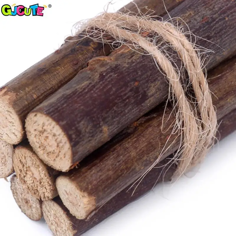 1Pc or 3 Bundles/Set Dollhouse Miniature Bonfire Firewood Model Living Scene Decor Kids Pretend Play Toy Doll House Accessories 6