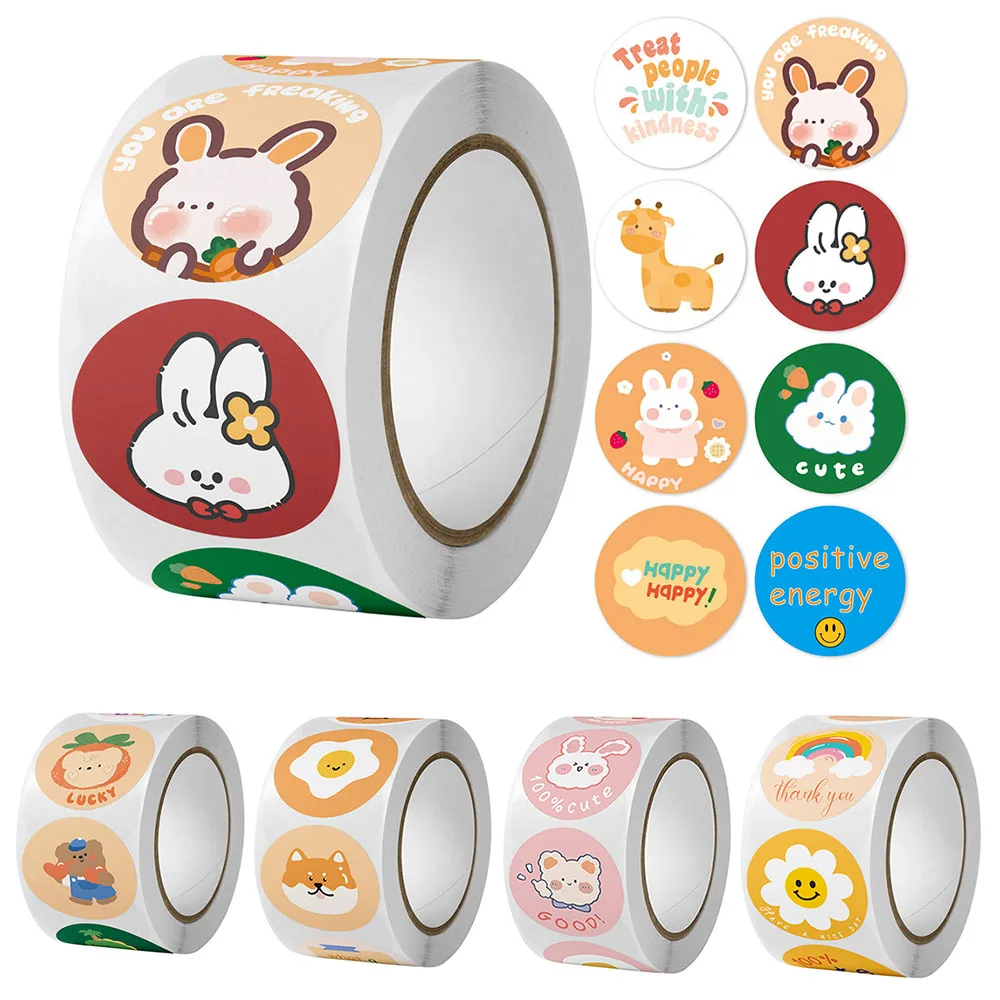 

500pcs Cute Animal Reward Sticker for Kids With Star Pattern Classroom Teacher Supplies Kawaii Motivational Children Sticker