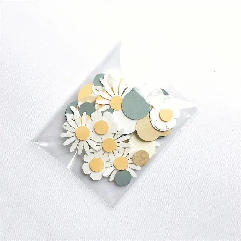 Party Decorations Paper Confetti 100Pcs Party Theme Decoration Circular Daisy Confetti Baby Shower Wedding Bridal Gift Party Birthday Table Throwing Confet