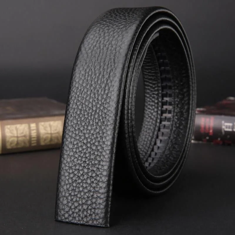 Cow Leather Men's Belt Does Not Take The Lead Real Belt Body Does Not Buckle Automatic Buckle Leather Belt No Scalp Pants Belt