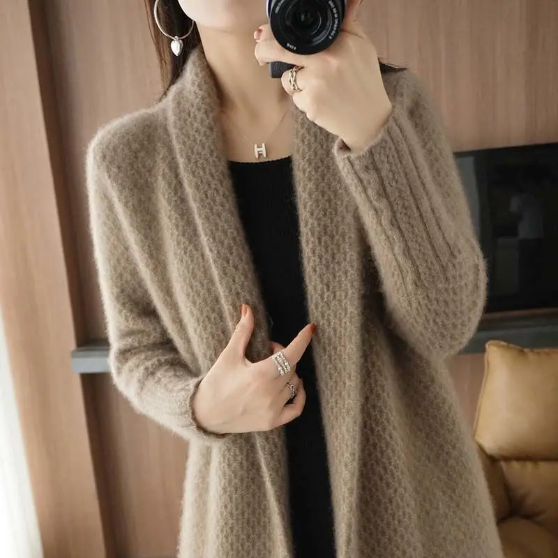 

XL Cardigan Women's Autumn/Winter 2023 New Cardigan Knitted Jacket Women's Long Sweater Cardigan Women Vintage Cardigan Khaki