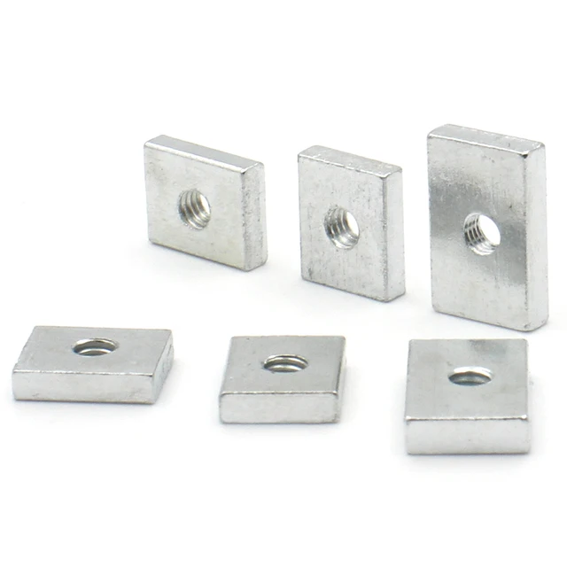 25 Dadi Quadrati M6 In Acciaio Zincato - 10x20x5 Mm, Grado 4.8, Per Applicazioni Meccaniche E Fai-Da-Te - Foto 3