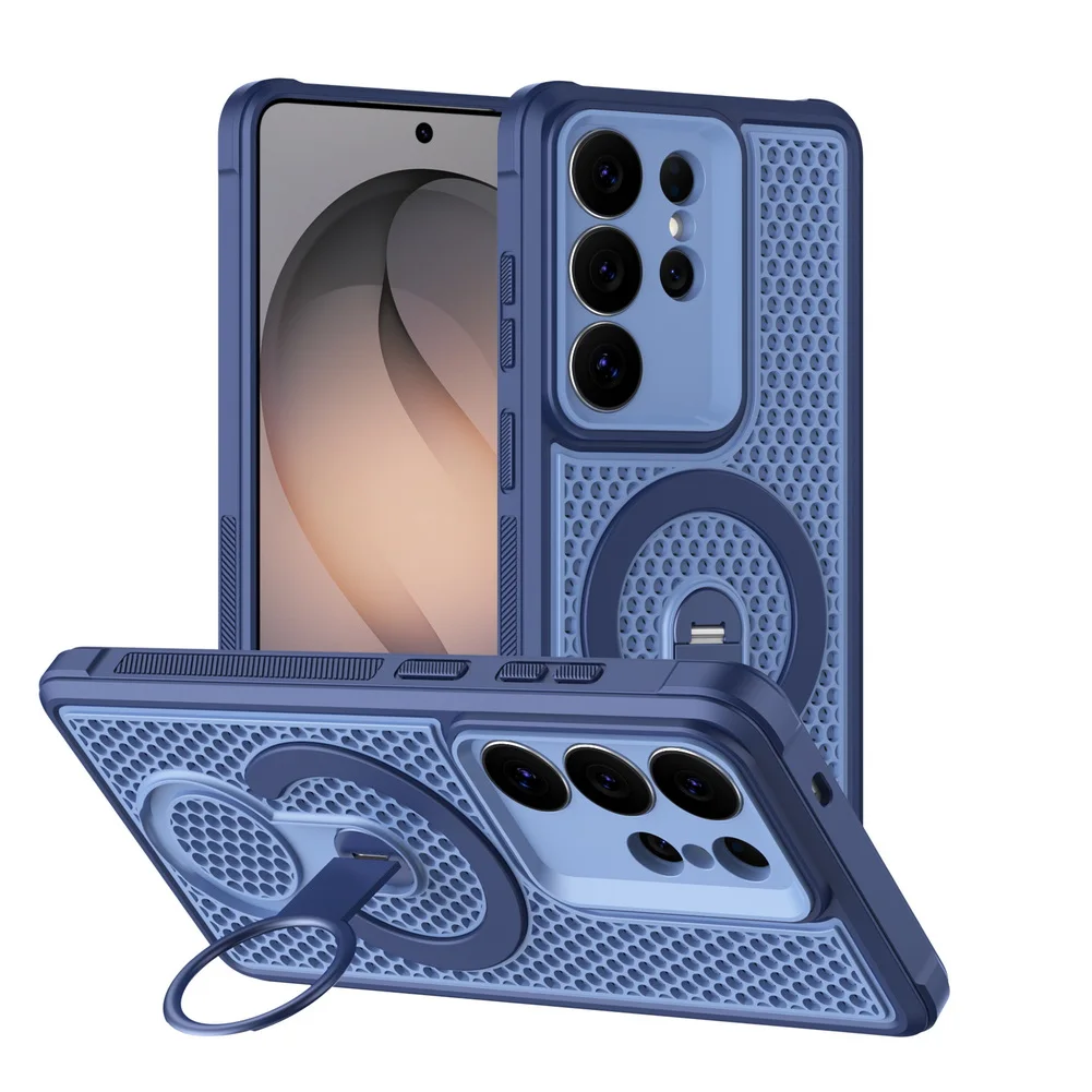 Honeycomb Cooling Case with 360° Rotatable Magnetic Ring Stand Holder