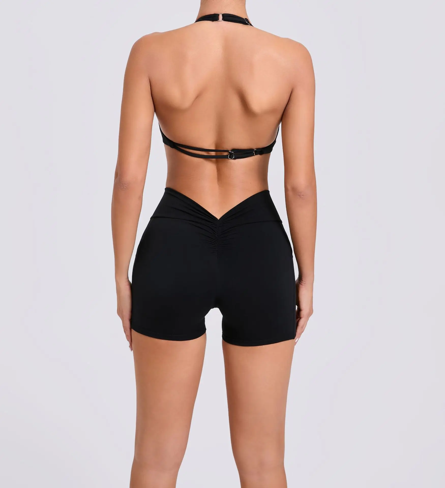 Gym Set Women Sportwear Push Up Sport Bra Shorts Outfit 2024 Fitness Clothing Yoga Clothes Summer Sportswear Activewear Navy Red