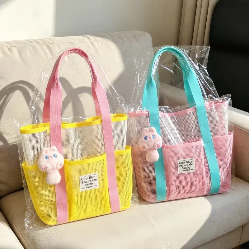 대용량 메쉬 수영 가방 휴대용 야외 스포츠 보관 가방 높은 미적 가치 피트니스 여행용 핸드헬드 워시백