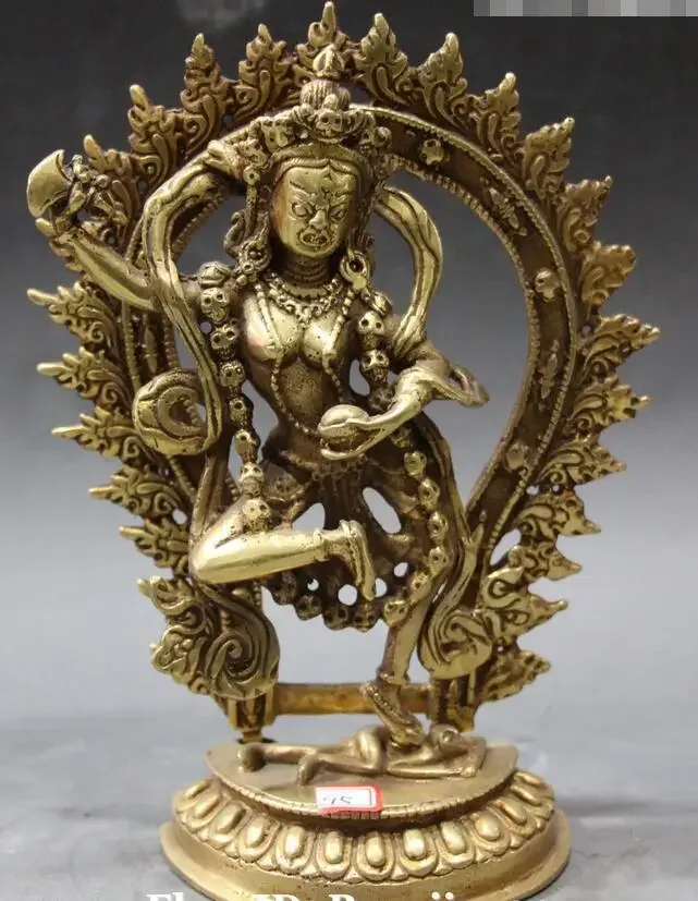 Tibet Buddhism Stand Vajrayogini Vajravarahi Buddha Hold Faqi Statue
