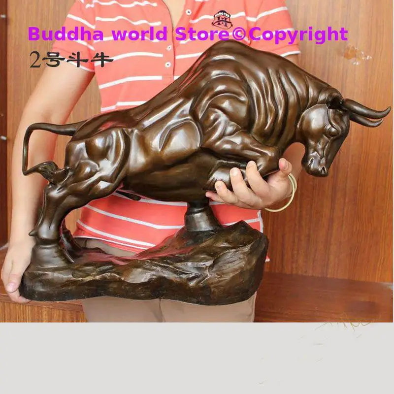 

60cm large 2024 HOME Company hall GOOD FENG SHUI Bronze carving Finance Prosperous GOOD LUCK Fortune Bull Mascot Decoration