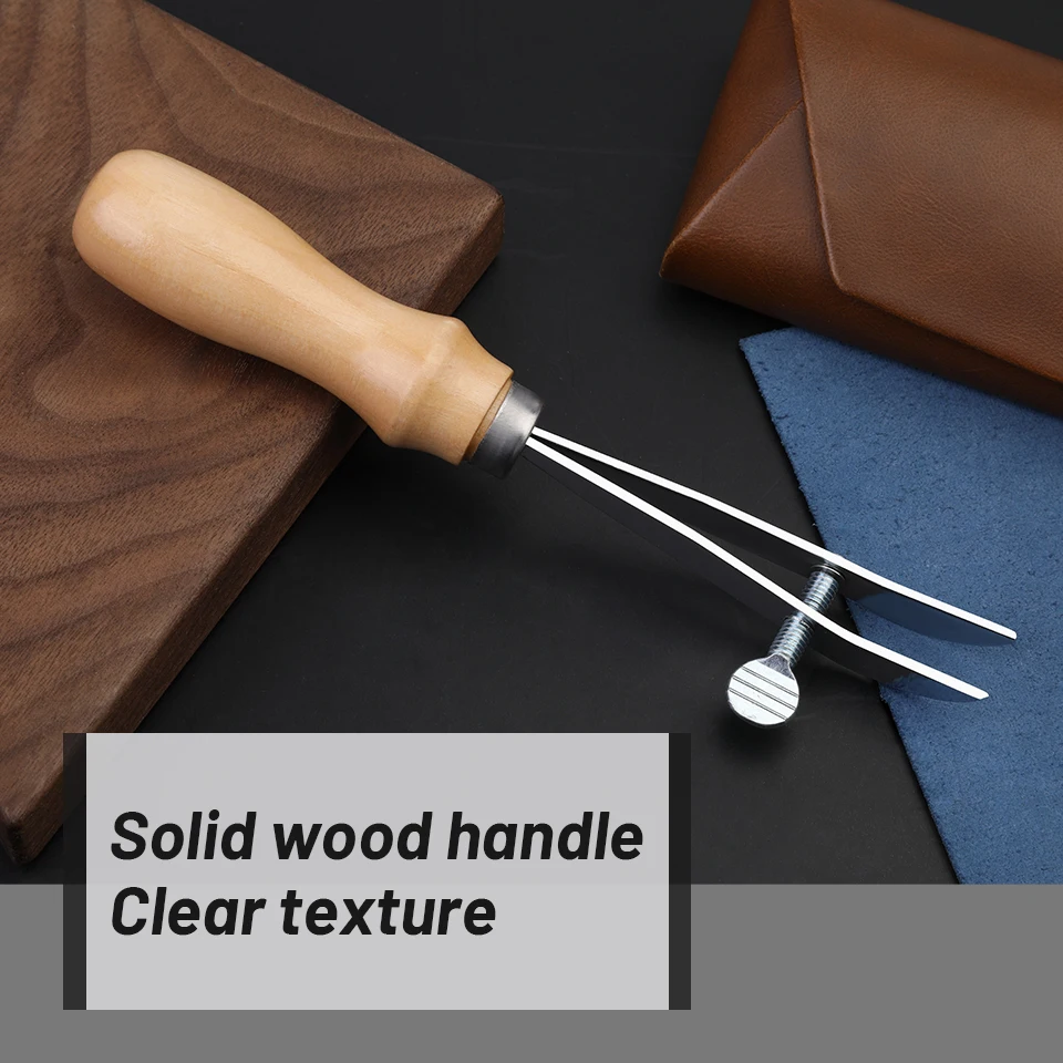 Leather Tool Adjustable Edge Creaser Scriber Scalloped Crimper for DIY Stitching