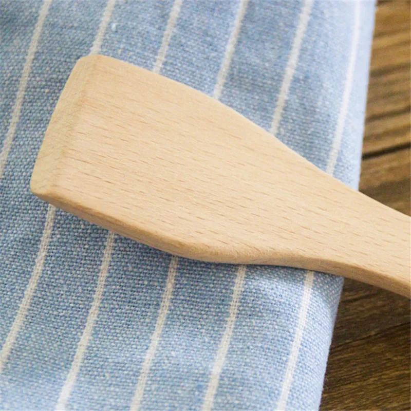 1/4PCS Small Beech Butter Spatulas Non-stick Wooden Turner Cooking Shovel Kitchen Gadgets Utensils Home Camping Restaurant stainless steel food tongs pancake spatula