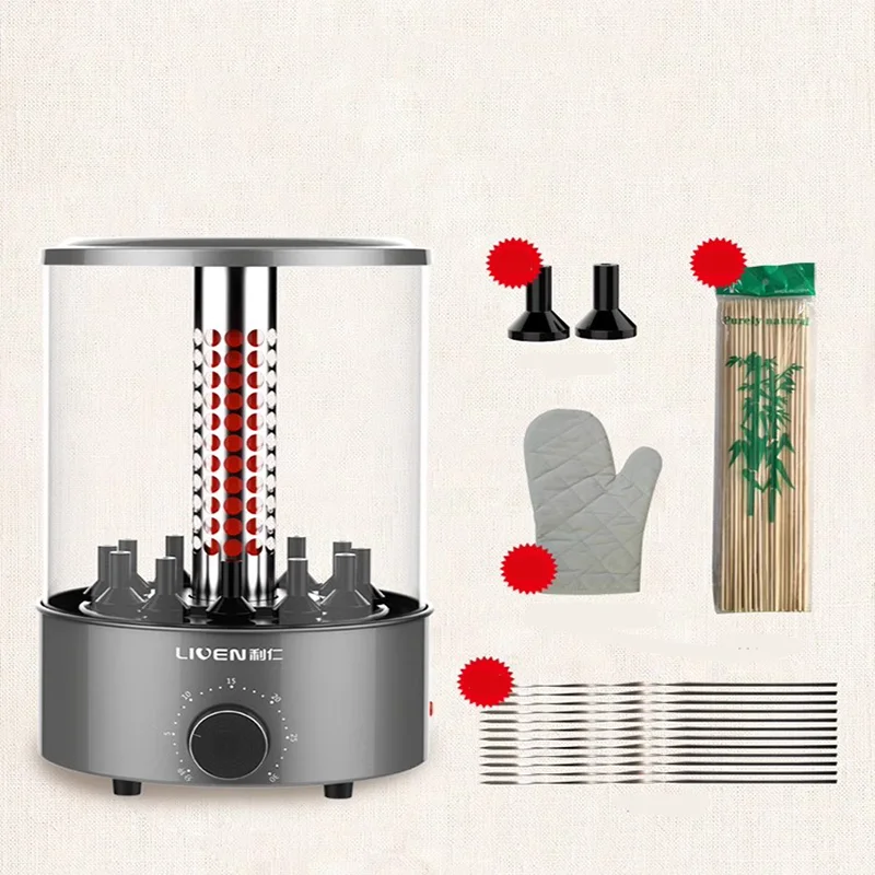 Household Electric Barbecue Grill Skewer Vertical Self-baking Machine Barbecue Grill Automatic Rotating Smokeless Grill 6
