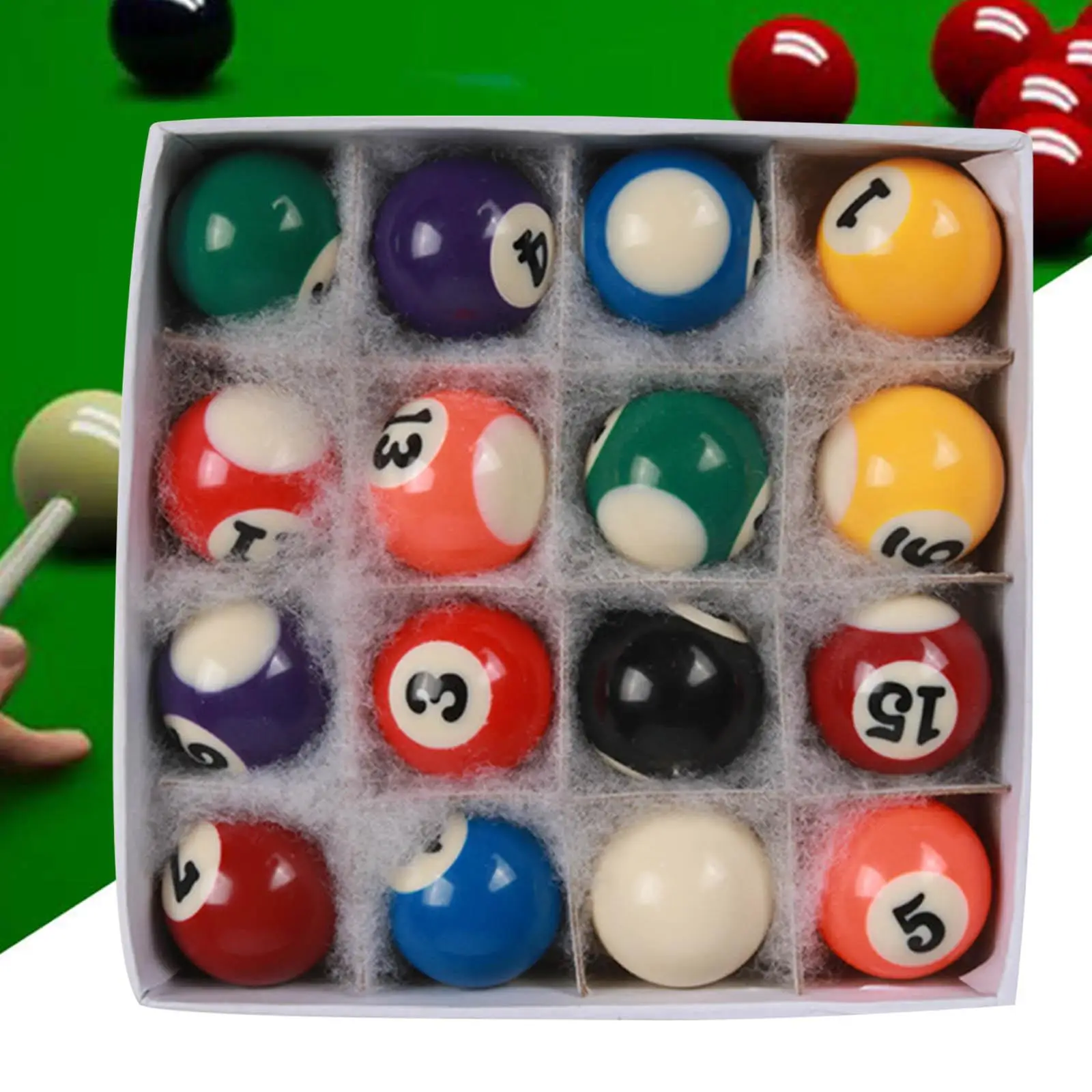 16x Mini Billiard Pool Balls Small Pool Ball Set, Kids Toy Gift Pool Table Accessories Set for Playroom Recreation Game