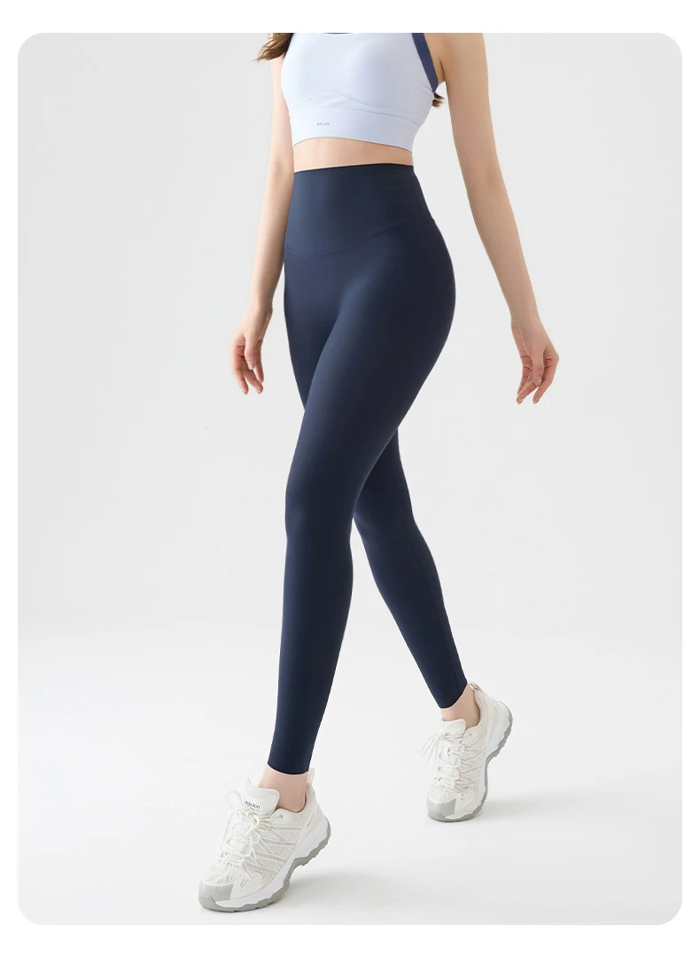 BIVIGAOS Spring Summer High Waist Thin Seamless Sharkskin Leggings Women Micro Pressure Breathable Sexy Tight Sport Yoga Legging