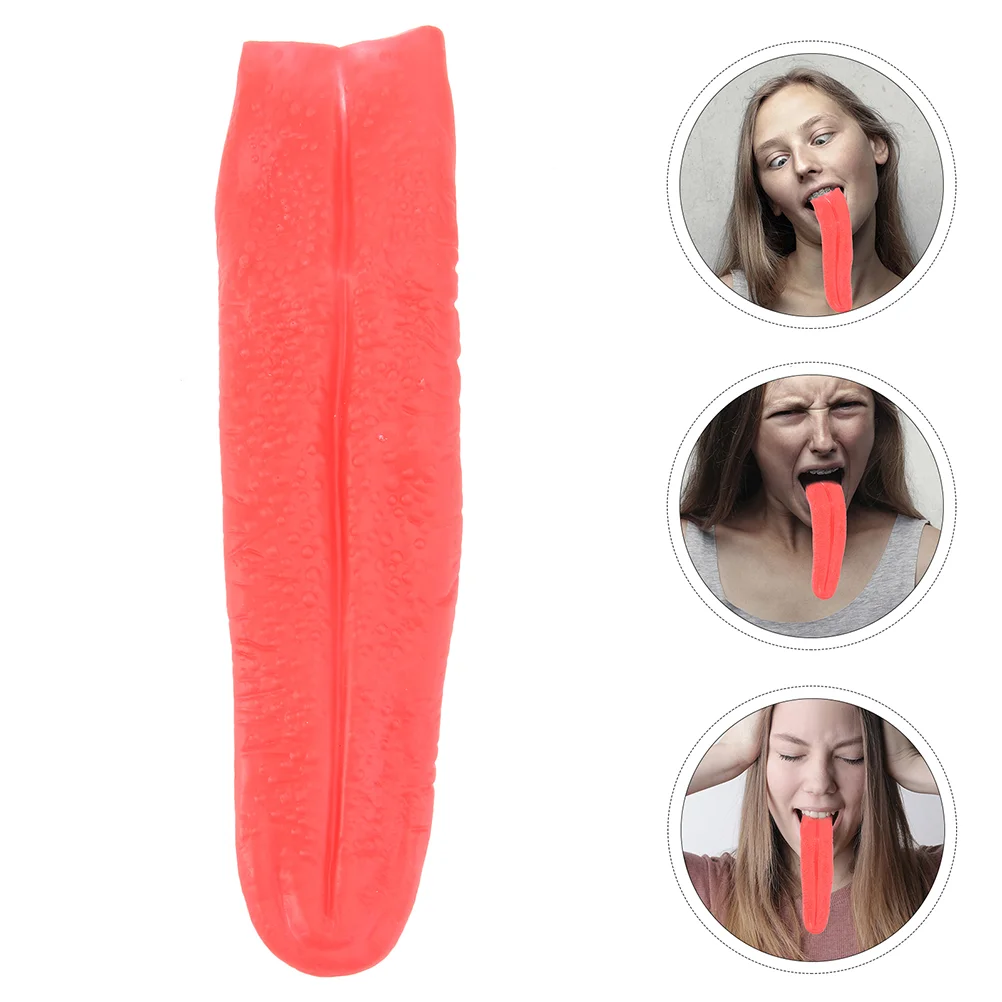 

2 Pcs Simulated Long Tongue Artificial Prop Toy Festival Cosplay Haunted House Fake Make up Dress