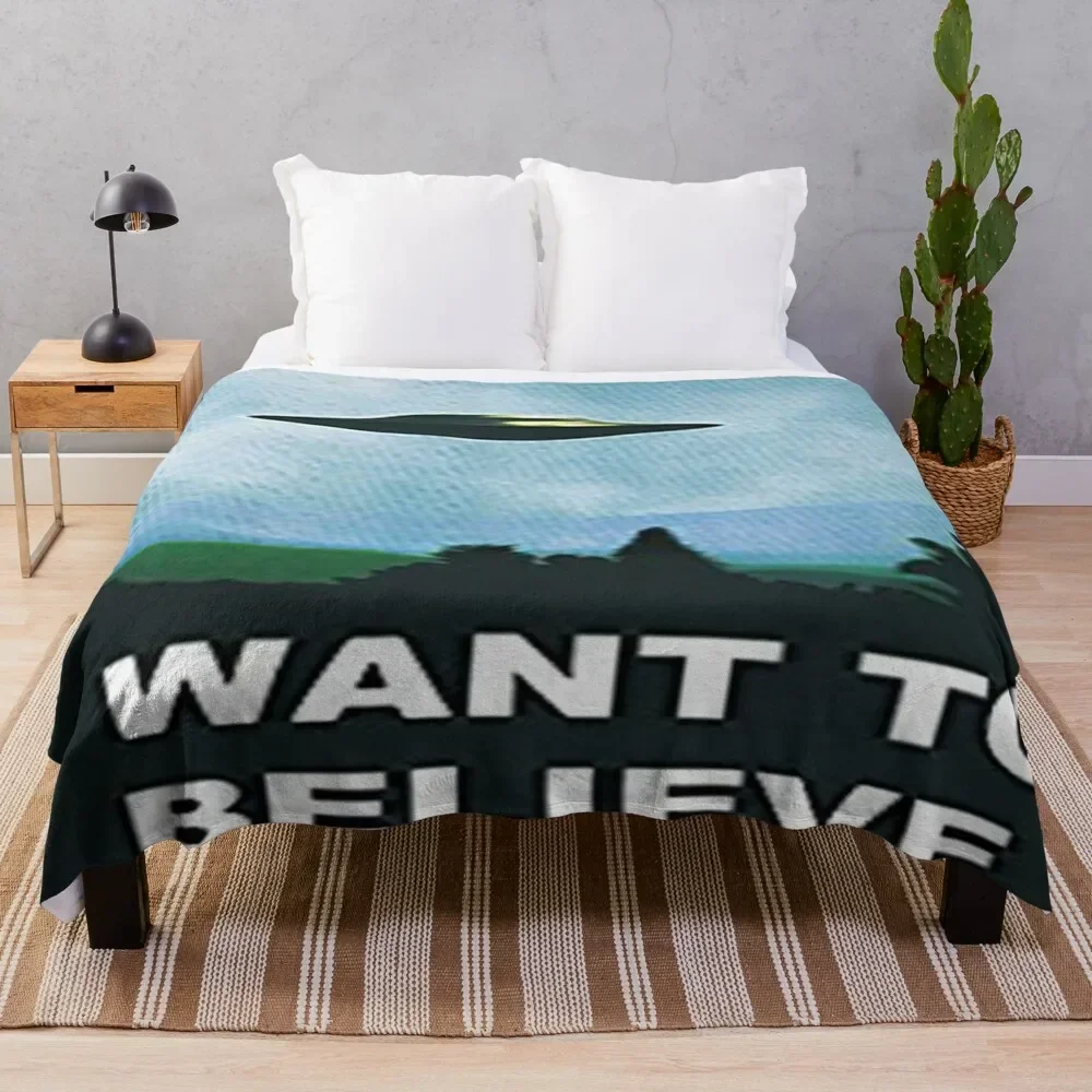 

I want to Believe - X-Files Throw Blanket Soft Big Fluffy Shaggy Quilt For Sofa Thin Luxury Brand Blankets